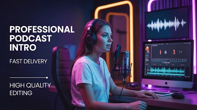 create a professional podcast intro and outro with music