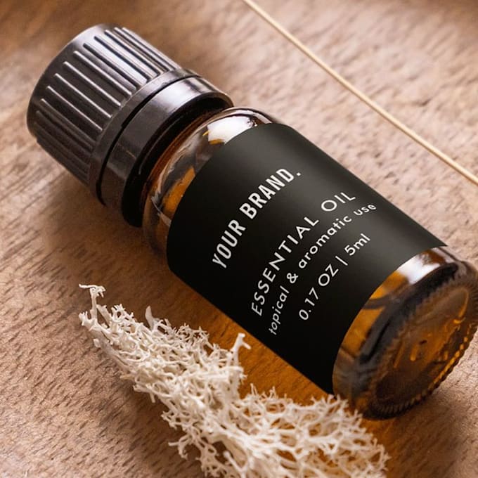 craft essential oil label design and product packaging