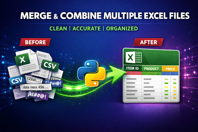 merge multiple excel or CSV files into one