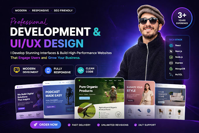 design or devlop custom website devlopment as a full stak webdevloper for you