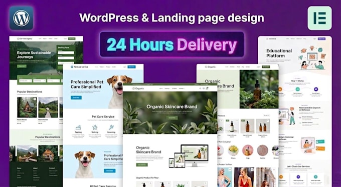 do responsive wordpress landing page design with elementor pro within 24 hours