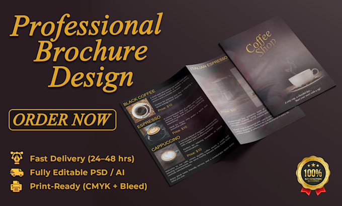 design professional bifold or trifold brochure