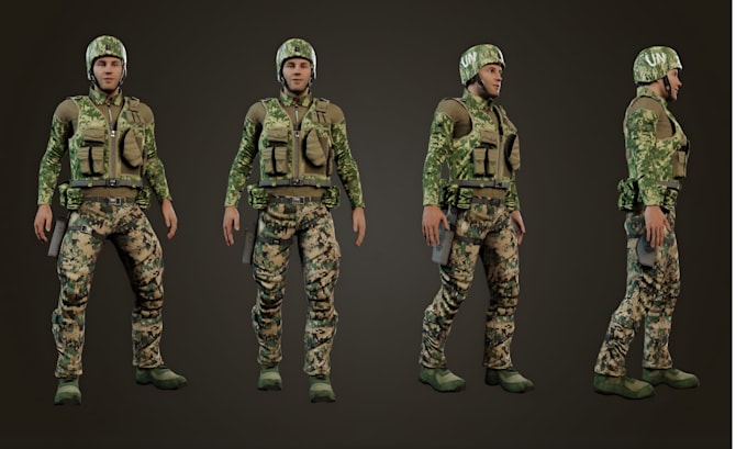 create 3d low poly models character for game assests, environments