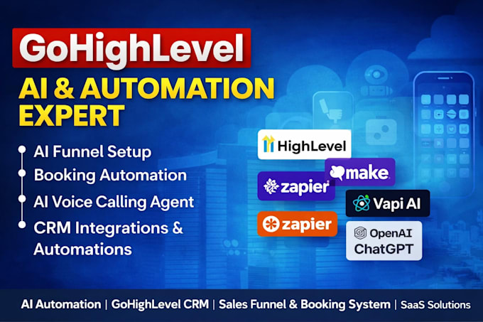 build gohighlevel virtual assistant ai voice chatbot, whitelable saas website