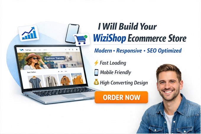 develop responsive wizishop ecommerce website  SEO optimization modern design