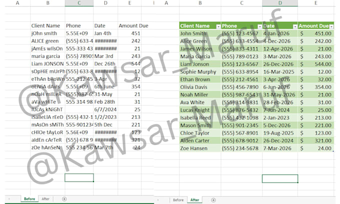 Clean Table Format Clean and format your messy excel data into organized tables by ...