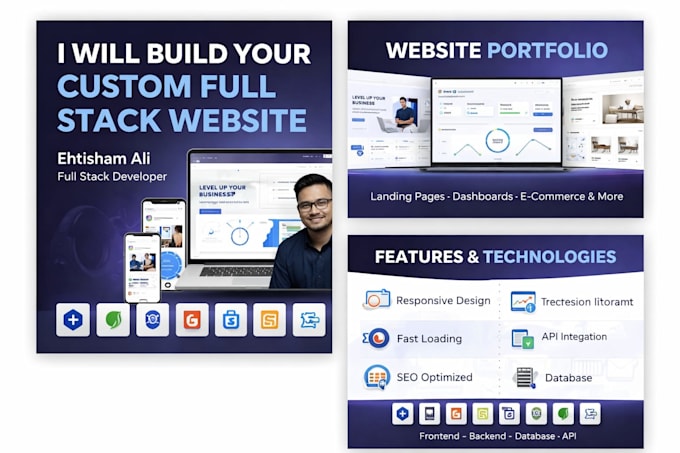develop custom business website, full stack website development
