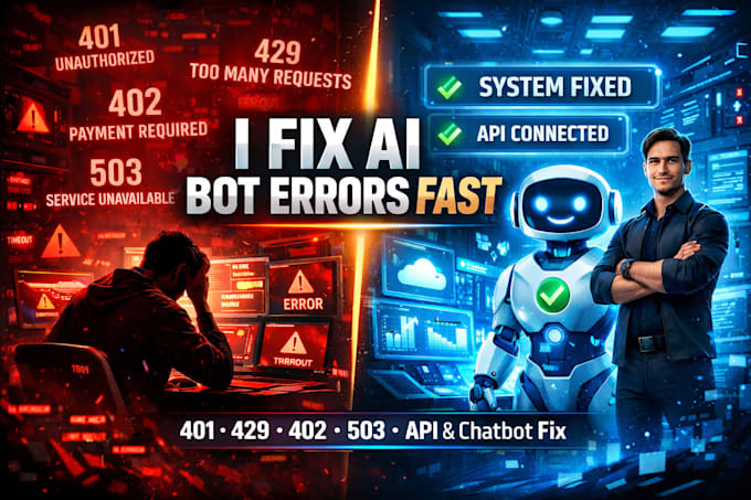 Corriger les erreurs du bot ai, problèmes d'api, 401, 429, 402, 503 ...