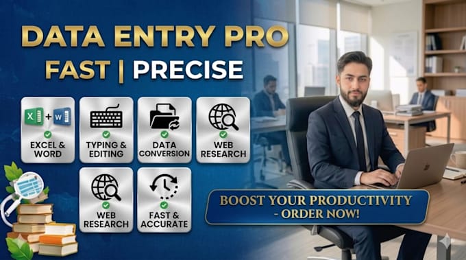 do excel data entry, pdf to excel and fast typing work