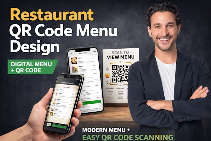 Design german qr code restaurant menu digital cafe bar food menu with ...