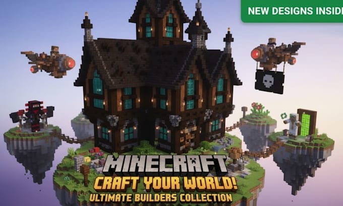 build minecraft builder, minecraft castle, spawn, map, house, and lobby