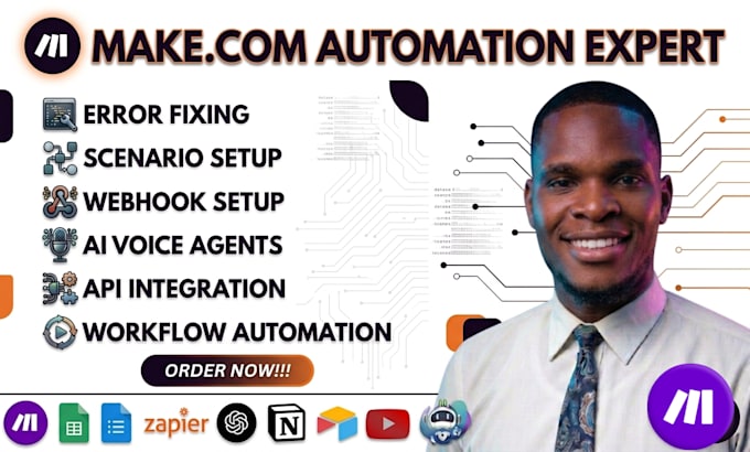 fix make com automation make com expert make com social media scenario made com