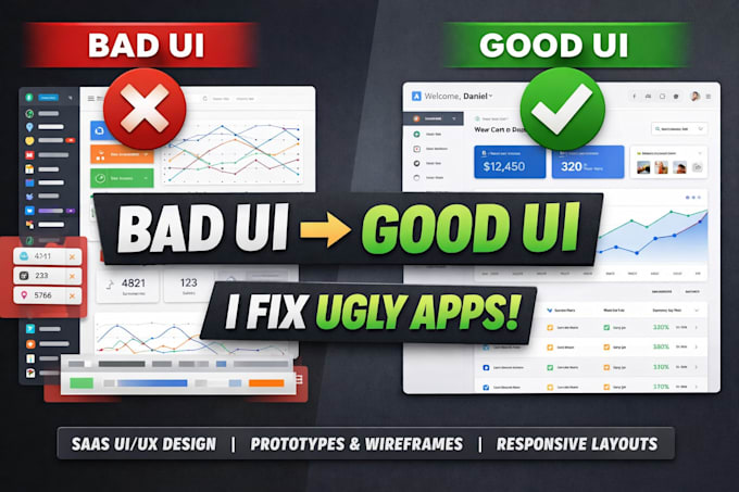Create a ui ux responsive design for your saas startup prototype and ...