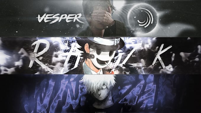 create banner and logo , gfx , 3d , glitch