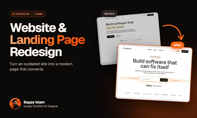redesign your website or landing page with modern UI UX in figma