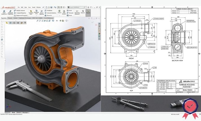 do professional technical drawing for manufacturing and prototyping