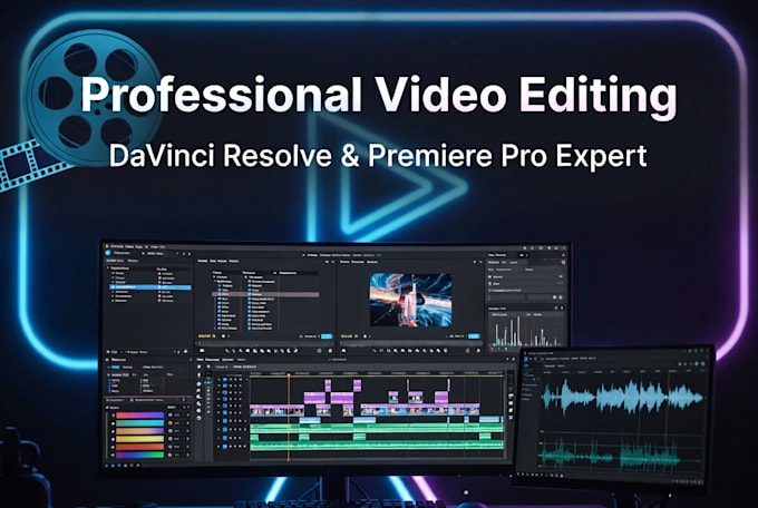 professionally edit your videos in davinci resolve, premiere pro or capcut