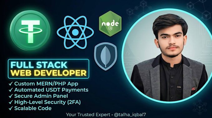 develop a custom full stack web application with usdt crypto payment