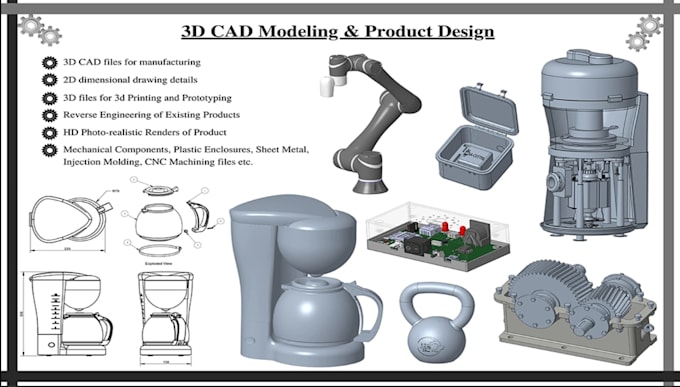 Design 3d cad product 3d modeling solidworks for 3d printing and ...