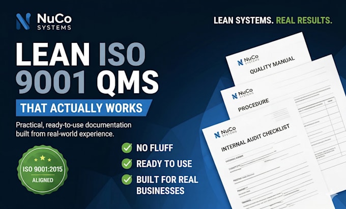 build your iso 9001 qms system and documentation pack
