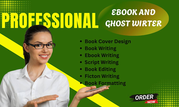 ghostwrite, format and design your ebook or professionally