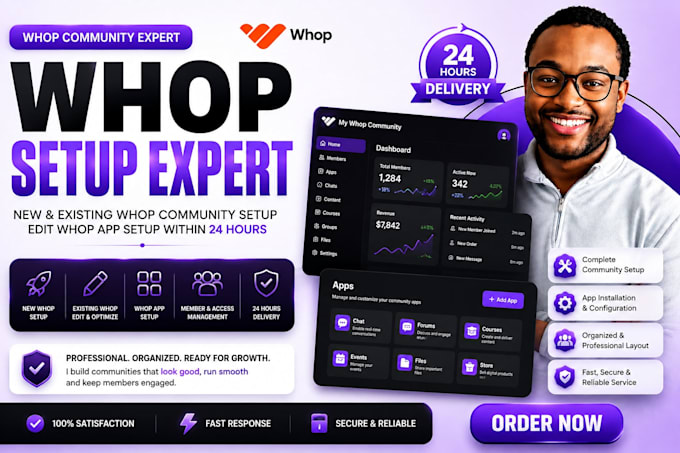 setup new and existing whop community setup discord server within 24 hours
