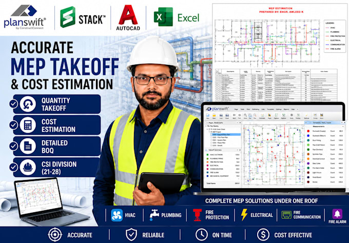 do mep takeoff cost estimation planswift stack csi division