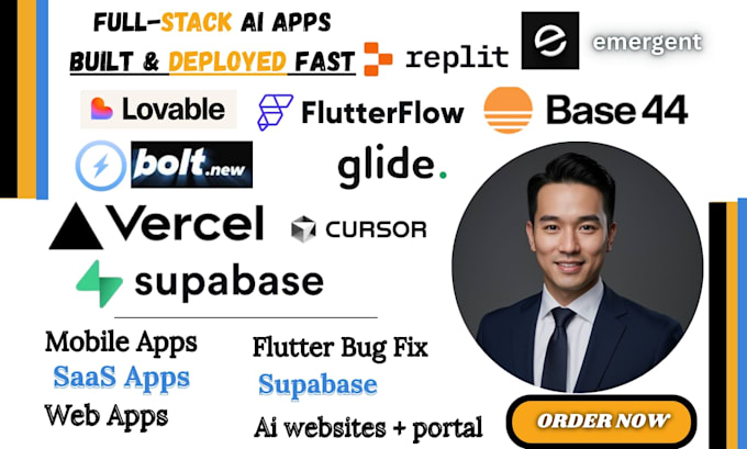 build full stack ai apps cursor,v0,lovable,bolt replit,next js,supabase,base44