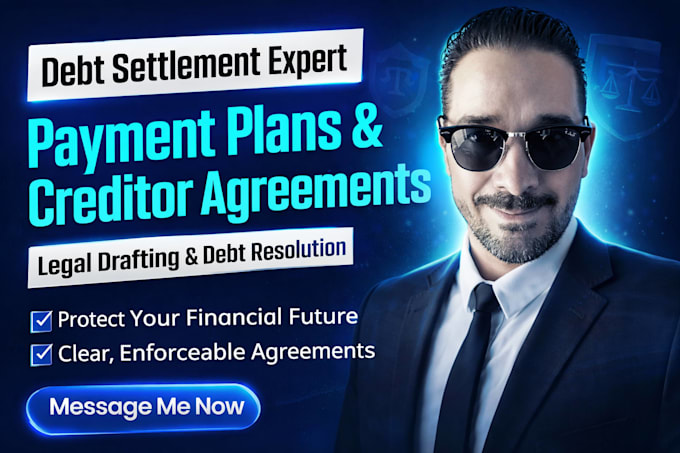 write debt settlement payment agreement repayment plan debt resolution creditor