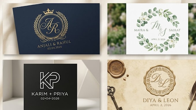 design wedding monogram logo for couples