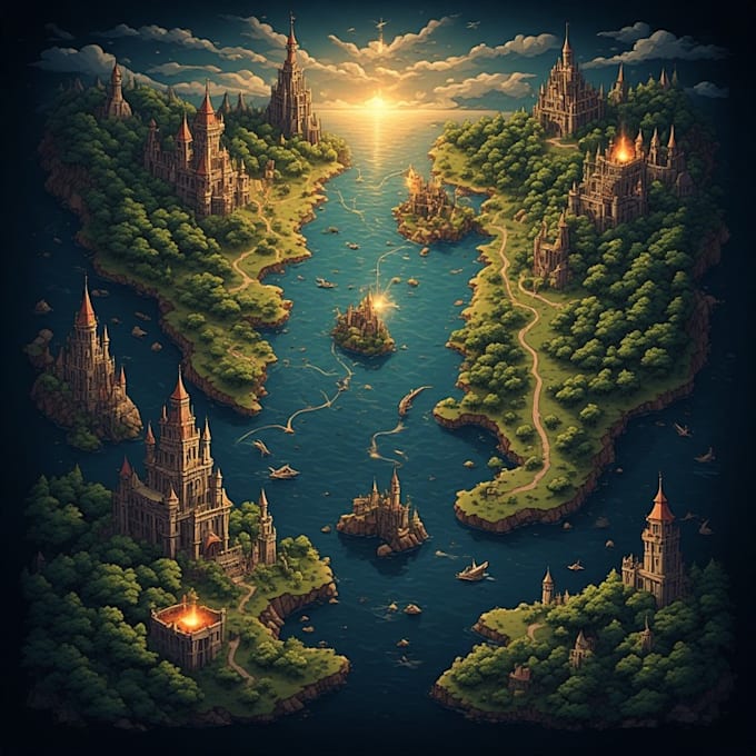 do fantasy map design map maker vector map illustration