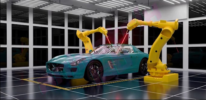 do 3d industrial animation machine factory mechanical and 3d product animation