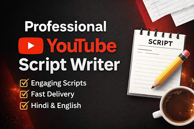 Engaging youtube script or video script for your channel by Anujhg | Fiverr