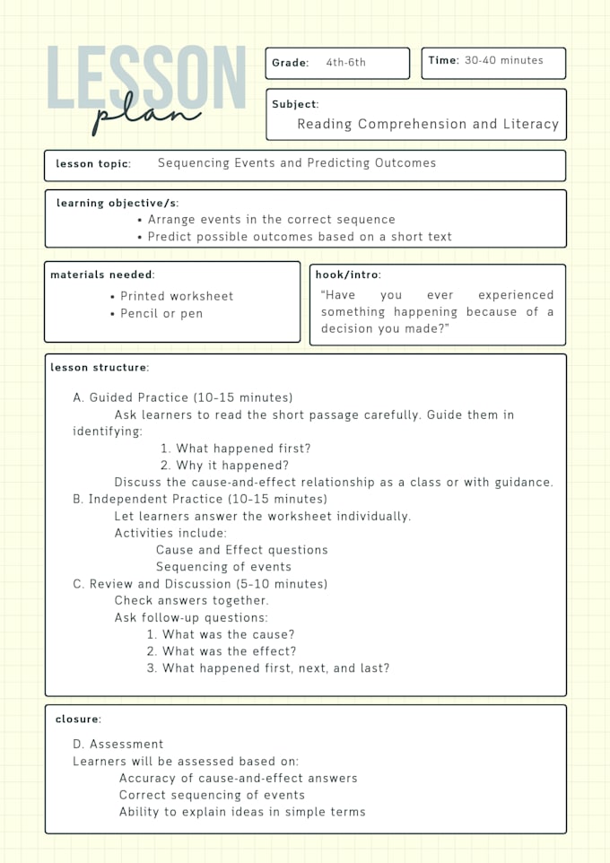 create educational worksheets and lesson plans