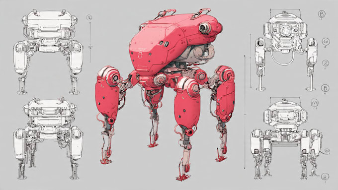design sci fi mecha and robot concept art