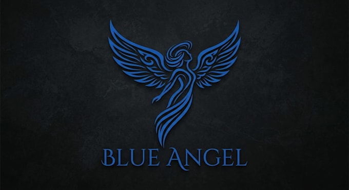 design a beautiful and elegant blue angel logo