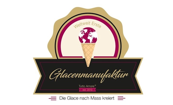 design monogram ice cream food logo