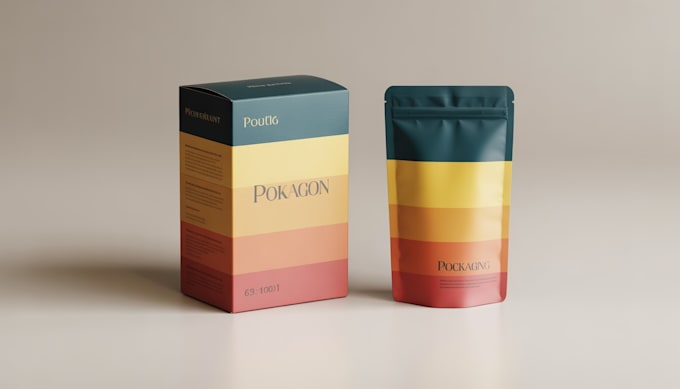 design creative box, pouch and label packaging design