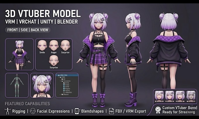 do 3d vtuber rigging live2d vtuber model anime vtuber vtuber rigging for vtube