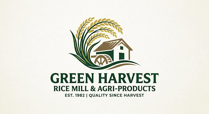 design a professional and modern rice mill logo