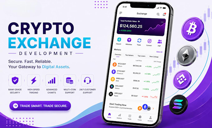 develop a secure crypto exchange website and app