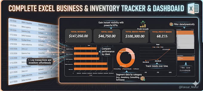 build a custom excel inventory and expense tracker dashboard
