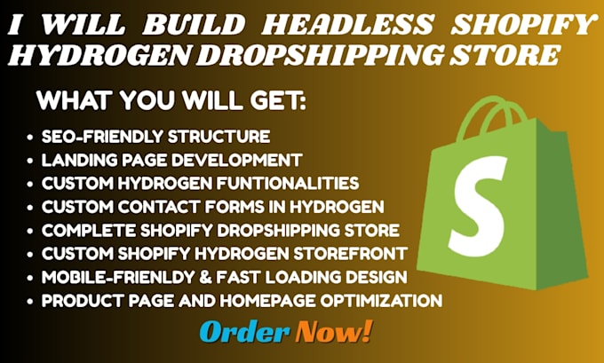 build headless shopify hydrogen storefront dropshipping website store design