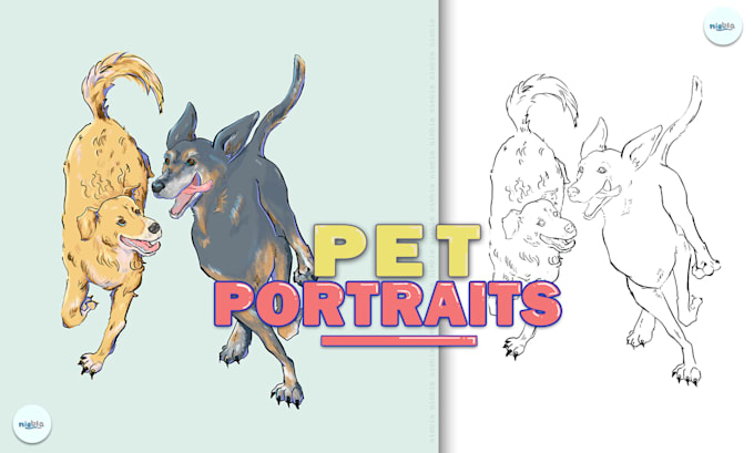 design a personalized and cute digital pet portrait
