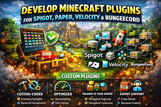 develop minecraft plugins for spigot paper velocity and bungeecord