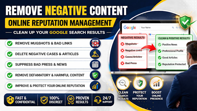 remove mugshots delete negative links cases articles bad press on google search