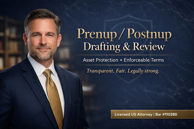draft or review your prenuptial and postnuptial agreements