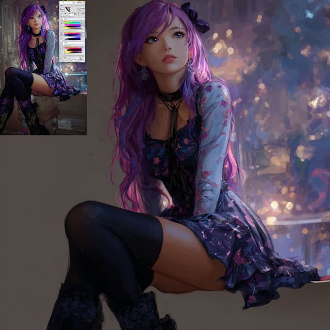 paint anime and manga character illustrations for you