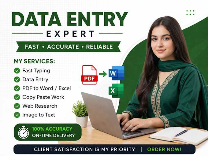 do fast typing, PDF to word conversion and data entry work