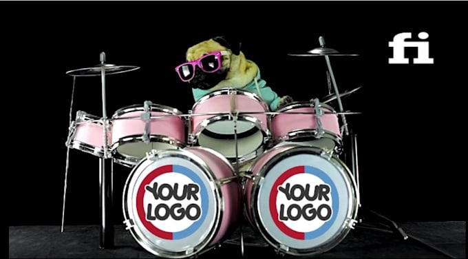 do this funny dj dog playing drum video ad